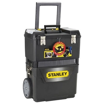 Ящик для инструментов на колесах пластиковый с органайзерами Stanley "IML Mobile Work Center 2 in 1" (1-93-968)