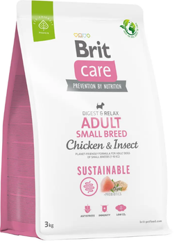 Корм для собак малих порід з комахами та куркою Brit Care Dog Sustainable Adult Small Breed 3 кг