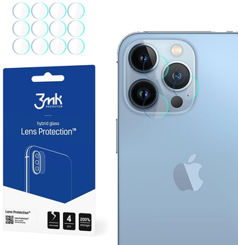 Zestaw szkieł hartowanych 3MK Lens Protection na aparat Apple iPhone 13 Pro 4 szt (5903108437264)