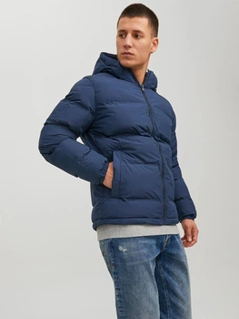 Куртка демисезонная с капюшоном мужская Jack & Jones 190516 XS Темно-синяя (2200005044599)