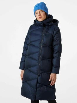 Пуховик зимовий довгий жіночий Helly Hansen W Tundra Down Coat 53301-597 M Темно-синій (7040058600251)