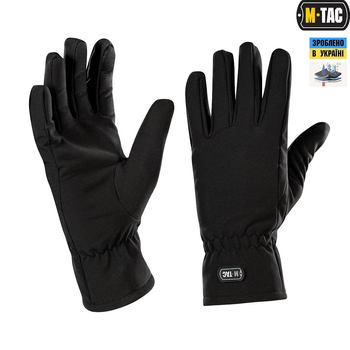 Зимові сенсорні тактичні рукавички M-Tac Soft Shell Black Розмір S