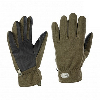 Флисовые тактические перчатки c утеплителем M-Tac Fleece Thinsulate Olive Размер L (23-25 см) (Touch Screen сенсорные)