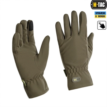 Зимние тактические перчатки сенсорные M-Tac Soft Shell Olive Размер M (90010001)