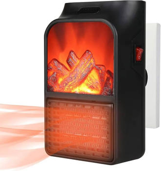 Портативный электрообогреватель/тепловентилятор с иммитацией камина Flame Heater и пультом управления