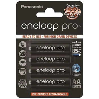 Аккумуляторы АА Panasonic Eneloop Pro 2550 mAh BK-3HCСE/4ВN 4 шт.