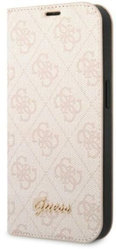 Etui z klapką Guess Book 4G Vintage Gold Logo do Apple iPhone 14 Plus Pink (3666339083298)