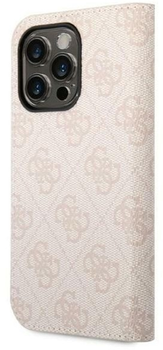 Etui z klapką Guess Book 4G Vintage Gold Logo do Apple iPhone 14 Pro Pink (3666339083304)