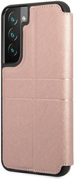 Etui z klapką Guess Book Saffiano Stripes do Samsung Galaxy S22 Plus Pink (3666339042875)