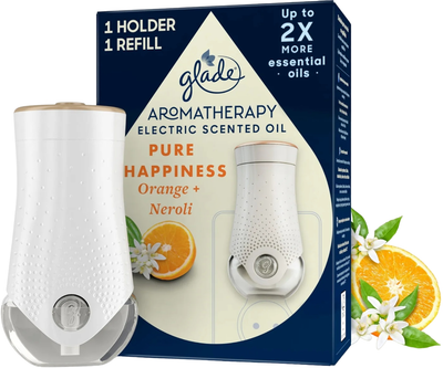 Аромадифузор Glade Aromatherapy Electric Diffuser with Refill Pure Happiness Апельсин + Неролі 20 мл (5000204231984)