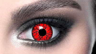Кольорові контактні лінзи ELITE Lens Dark Red 14.5 мм для косплея і на Halloween 2 шт червоні (N0139)
