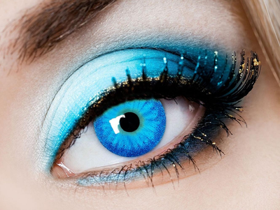 Голубые контактные линзы ELITE Lens "Blue 1" для карих темных и светлых глаз 2 шт (N0138)