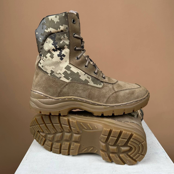 Тактические мужские ботинки Kindzer кожаные натуральный мех 47 койот