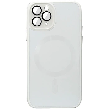 Противоударный Чехол TPU+Glass Sapphire Midnight with MagSafe для Apple iPhone 12 Pro (6.1") Белый / White