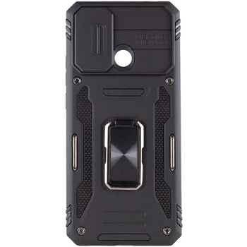 Чохол зі шторкою для камери Camshield Army Ring для Xiaomi Redmi 9C та Xiaomi Redmi 10A, ударостійкий кейс з кільцем-тримачем та функцією підставки Black
