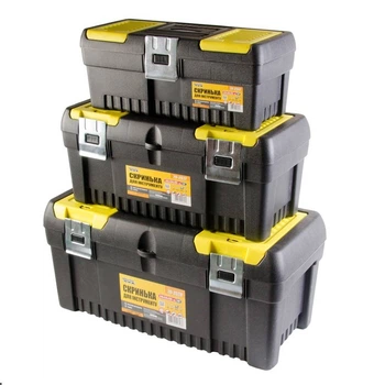 Ящики для інструментів із металевими замками MASTERTOOL 3 шт 14"/ 17"/ 20" (79-2005)