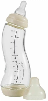 Стеклянная бутылочка Difrax S-bottle Natural Popcorn Антиколиковая с силиконовой соской Кремовая 250 мл (736FE Popcorn)