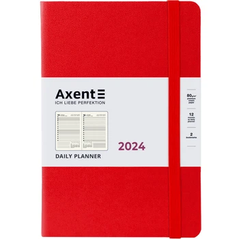 Ежедневник 2024 А5 Axent Partner Strong 8819-24-A - Красный
