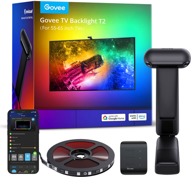 Набор адаптивной подсветки Govee H605C Envisual TV Backlight T2 with Dual Cameras 55-65 RGB Черный (H605C311)