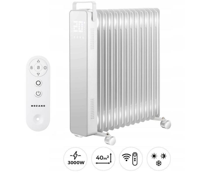 Масляный электрический радиатор Mozano 3000 Вт 13 ребер WiFi Белый