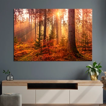 Картина природа картина в спальню офис Осенний лес 51x34 см (A1115-1)