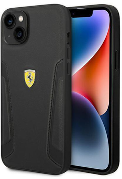 Панель Ferrari Leather Stamp Sides для Apple iPhone 14 Plus Чорний (3666339062453)