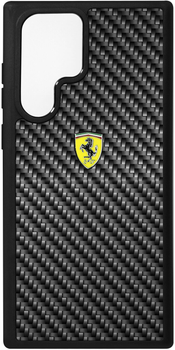 Etui plecki Ferrari On Track Real Carbon do Samsung Galaxy S22 Ultra Black (3666339044725)