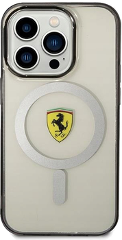 Etui plecki Ferrari Outline Magsafe do Apple iPhone 14 Pro Transparent (3666339121150)
