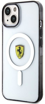 Etui plecki Ferrari Outline Magsafe do Apple iPhone 14 Black (3666339121136)