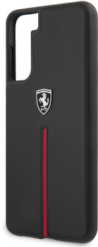 Etui plecki Ferrari Off Track Leather Nylon Stripe do Samsung Galaxy S21 Plus Black (3700740496169)