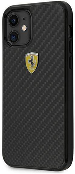 Панель Ferrari On Track Real Carbon для Apple iPhone 12 mini Чорний (3700740480106)