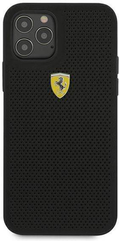 Etui plecki Ferrari On Track Perforated do Apple iPhone 12 Pro Max Black (3700740479643)