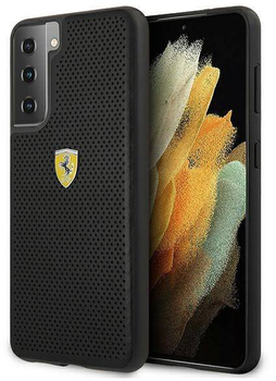 Etui plecki Ferrari On Track Perforated do Samsung Galaxy S21 Plus Black (3700740496435)