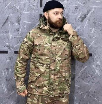 Тактична військова куртка Hanwild мультикам на флісі G8 MultiCam XL (338566)