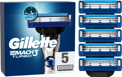 Змінні картриджі для гоління (леза) чоловічі Gillette Mach3 Turbo 5 шт (7702018552344)