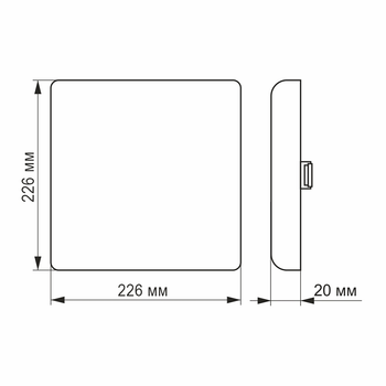 LED светильник безрамочный квадратный VIDEX 33W 4100K VL-DLFS-334