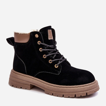 Жіночі зимові черевики високі Fenan 38 Чорні (5905677943856)