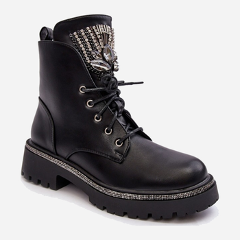 Жіночі зимові черевики низькі Melenope 38 Чорні (5905677932232)