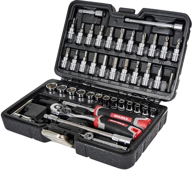Набор головок торцевых Vitals Master с трещоткой 1/4" 46 предметов (186167W)