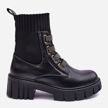 Жіночі зимові черевики високі Kasseis 40 Чорні (5905677922783)