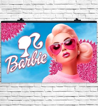 Праздничный плакат "Barbie" размер - 75х120 см.