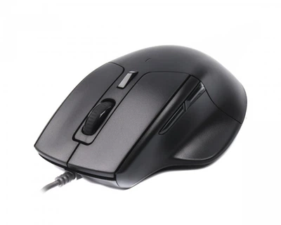 Мышь Maxxter Mc-6B01, проводная, оптическая, эргономичная, 6 кнопок, 2000. DPI, USB, черная