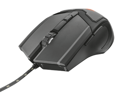 Мышь Trust GXT 101 Gav Gaming, Black, USB, оптическая, 600/1200/2400/4800 dpi, 6 кнопок, 1,8 м (21044)
