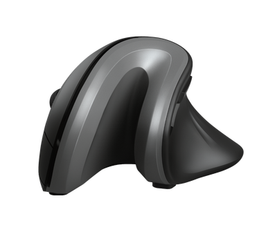 Мышь беспроводная Trust Verro Ergonomic, Black, оптическая, 600/1200/1600 dpi, 6 кнопок, уникальная форма в эргономичном вертикальном исполнении, гнездо для хранения микроприемника USB, 1xAA (23507)