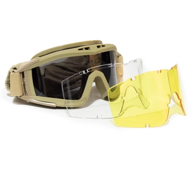 Тактическая маска - очки Tactic баллистическая маска revision защитные очки со сменными линзами Койот (mask-coyote)