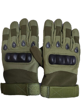 Тактические перчатки Oakley зимние утепленные с флисом полнопалые олива L
