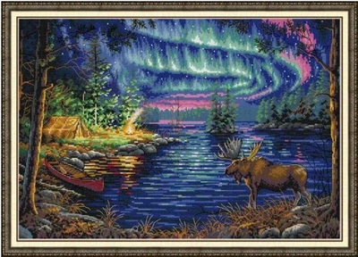 Набір для вишивання за нанесеною на канву схемою "Northen lights". AIDA 14CT printed