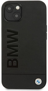 Etui plecki BMW Leather Stamp do Apple iPhone 14 Black (3666339090388)