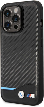 Etui plecki BMW Leather Carbon do Apple iPhone 14 Pro Max Black (3666339067199)
