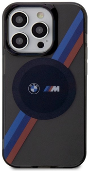 Панель BMW Tricolor Stripes MagSafe для Apple iPhone 14 Pro Cірий (3666339122287)